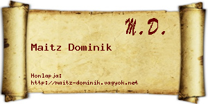 Maitz Dominik névjegykártya